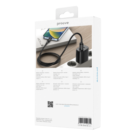 Cable Proove Flex Metal Type-C 2.4A (1m)