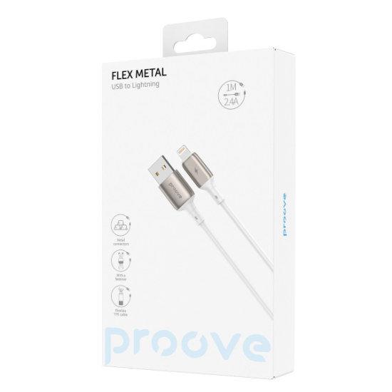 Cable Proove Flex Metal Lightning 2.4A (1m)
